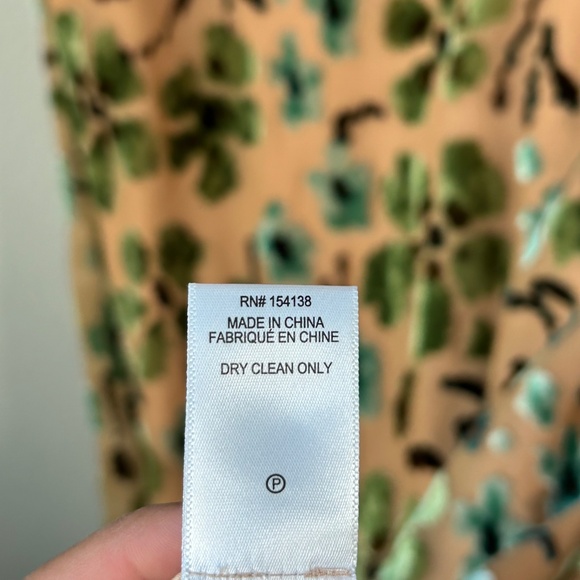 Staud size 12 Dianna midi slip dress floral burnout velvet tan green NEW - Picture 15 of 15